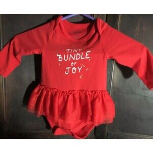 tiny bundle of joy Cat and Jack 6 to 9 months leotard. Red